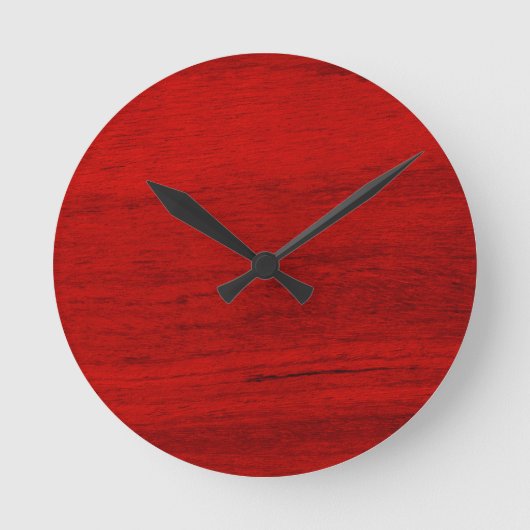 Red Rustic Wood Digital Print Ronde Klok (Voorkant)