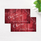 Red Rustic Wood & Strings of Lights, Drink Tickets Visitekaartjes (Bureau)