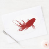 Red Ryukin Goldfish Ovale Sticker (Envelop)