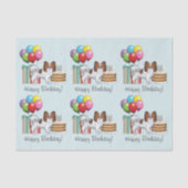 Red Sable Papillon Cartoon Dog Colorful Birthday Tissuepapier (Voorkant)