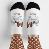 Red Sable Papillon Cartoon Dog met naam en poten Sokken (Top)