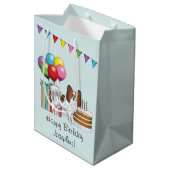 Red Sable Papillon Happy Dog kleurrijke verjaardag Medium Cadeauzakje (Achterkant Gekanteld)