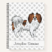 Red Sable Phalène Cartoon Dog met tekst en poten Notitieboek (Voorkant)