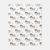 Red Sable Phalène Dogs and Dog's Name Pattern Fleece Deken (Voorkant)