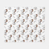 Red Sable Phalène Dogs and Dog's Name Pattern Fleece Deken (Voorkant (Horizontaal))