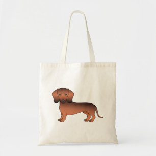 Red Sable Smooth Coat Dachshund Cute Cartoon Dog Tote Bag