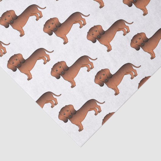 Red Sable Smooth Coat Dachshund Cute Dog Patroon Tissuepapier (Detail)
