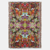 Red Sacred Bridge Yoga Blanket by Deprise Deken (Voorkant Verticaal)