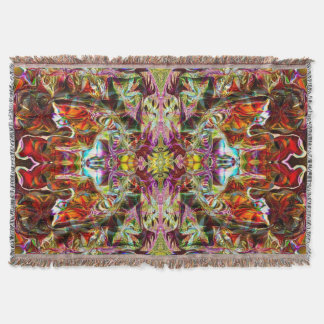 Red Sacred Bridge Yoga Blanket by Deprise Deken