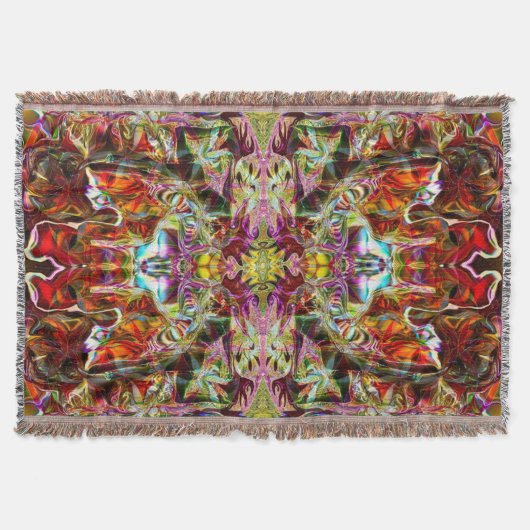 Red Sacred Bridge Yoga Blanket by Deprise Deken (Voorkant)