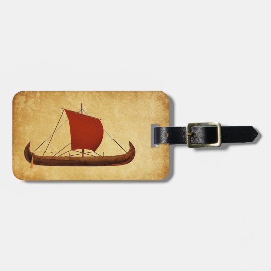 Red Sail Viking Ship II Bagagelabel (Voorkant horizontaal)