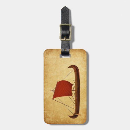 Red Sail Viking Ship II Bagagelabel (Voorkant verticaal)