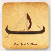 Red Sail Vikingschip Bier Onderzetter (Voorkant)