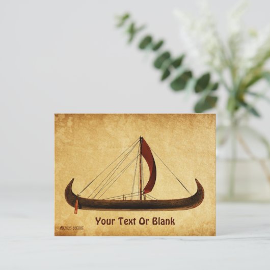 Red Sail Vikingschip Briefkaart (Staand voorkant)