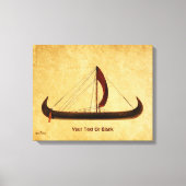 Red Sail Vikingschip Canvas Afdruk (Voorkant)