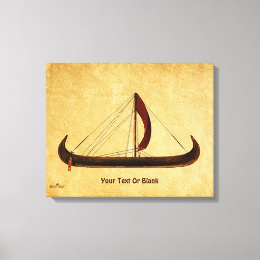 Red Sail Vikingschip Canvas Afdruk (Voorkant)