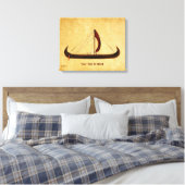 Red Sail Vikingschip Canvas Afdruk (Insitu (Slaapkamer))
