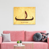 Red Sail Vikingschip Canvas Afdruk (Insitu (Woonkamer))
