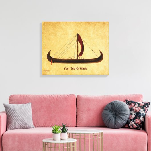 Red Sail Vikingschip Canvas Afdruk (Insitu (Woonkamer))