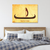 Red Sail Vikingschip Canvas Afdruk (Insitu (Slaapkamer))