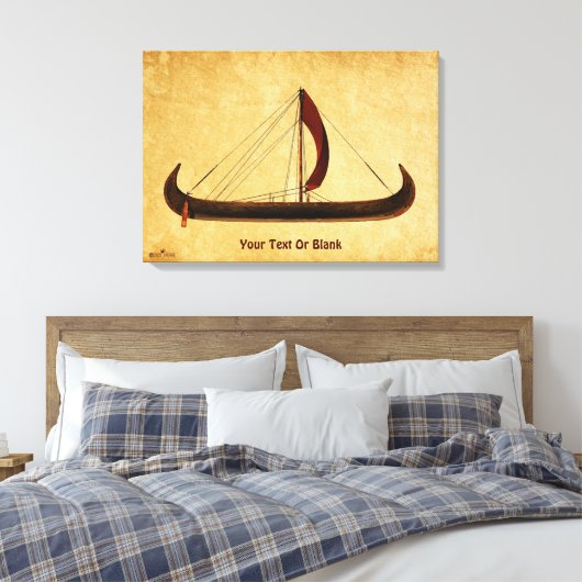 Red Sail Vikingschip Canvas Afdruk (Insitu (Slaapkamer))