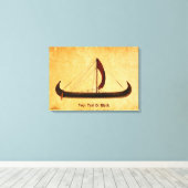 Red Sail Vikingschip Canvas Afdruk (Insitu (Houten vloer))