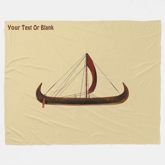 Red Sail Vikingschip Fleece Deken (Voorkant (Horizontaal))