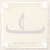 Red Sail Vikingschip Glazen Onderzetter (Achterkant)