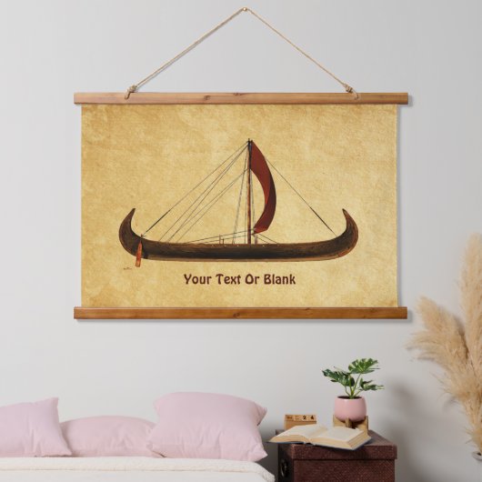 Red Sail Vikingschip Hangend Wandkleed (Slaapkamer)