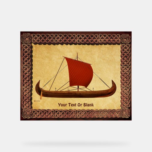 Red Sail Vikingschip II Acryl Bord (Voorkant)