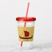 Red Sail Vikingschip II Acryl Drinkbeker (Achterkant)