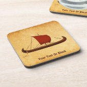 Red Sail Vikingschip II Bier Onderzetter (Linkerzijde)