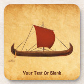 Red Sail Vikingschip II Bier Onderzetter (Voorkant)