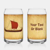 Red Sail Vikingschip II Blikvorm Glas (Voorkant)