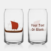 Red Sail Vikingschip II Blikvorm Glas (Voorkant)