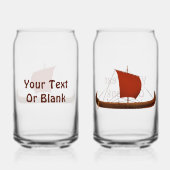 Red Sail Vikingschip II Blikvorm Glas (Achterkant)