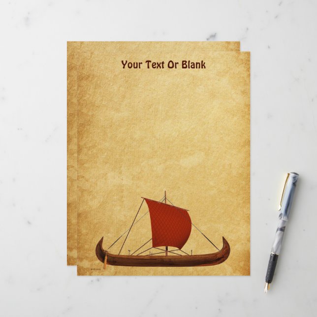 Red Sail Vikingschip II Briefhoofd (Voorkant / Achterkant in situ)