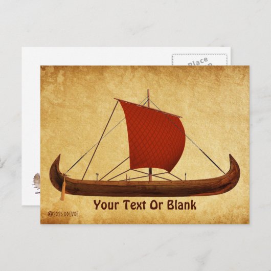 Red Sail Vikingschip II Briefkaart (Voorkant / Achterkant)