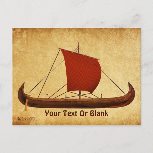 Red Sail Vikingschip II Briefkaart (Voorkant)