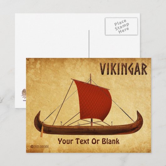 Red Sail Vikingschip II Briefkaart (Voorkant / Achterkant)