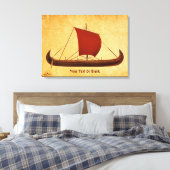 Red Sail Vikingschip II Canvas Afdruk (Insitu (Slaapkamer))