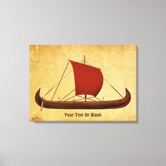 Red Sail Vikingschip II Canvas Afdruk (Voorkant)