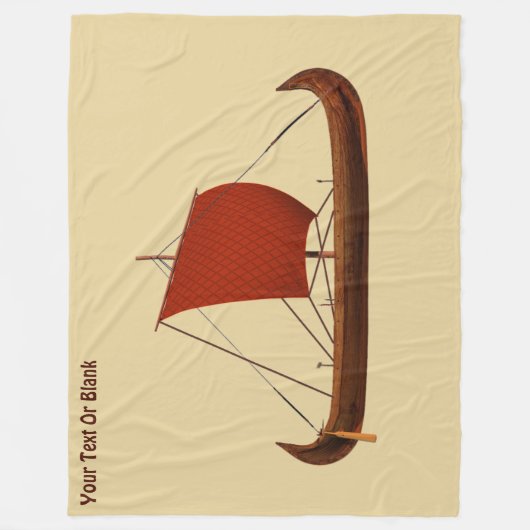 Red Sail Vikingschip II Fleece Deken (Voorkant)