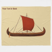 Red Sail Vikingschip II Fleece Deken (Voorkant (Horizontaal))