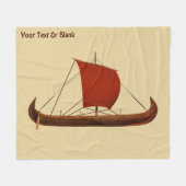 Red Sail Vikingschip II Fleece Deken (Voorkant (Horizontaal))