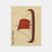 Red Sail Vikingschip II Fleece Deken (Voorkant)