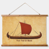 Red Sail Vikingschip II Hangend Wandkleed (Voorkant)
