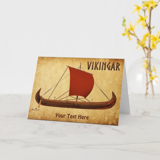 Red Sail Vikingschip II Kaart (Gele Bloem)