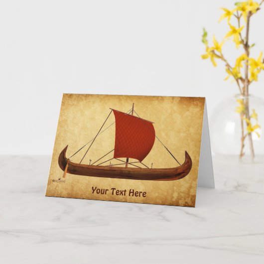 Red Sail Vikingschip II Kaart (Gele Bloem)