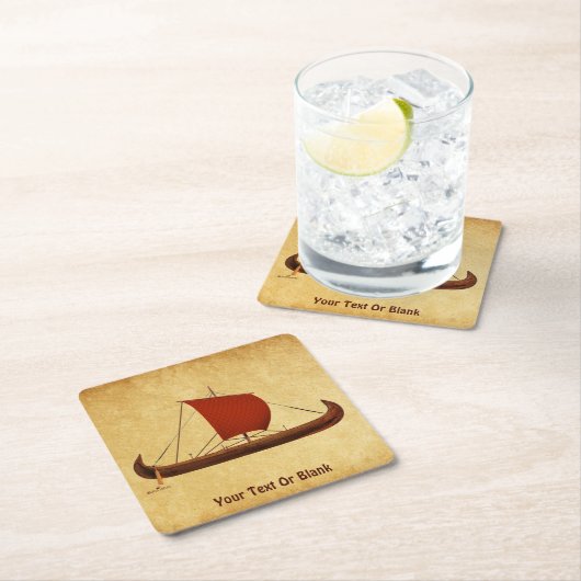 Red Sail Vikingschip II Kartonnen Onderzetters (Insitu)